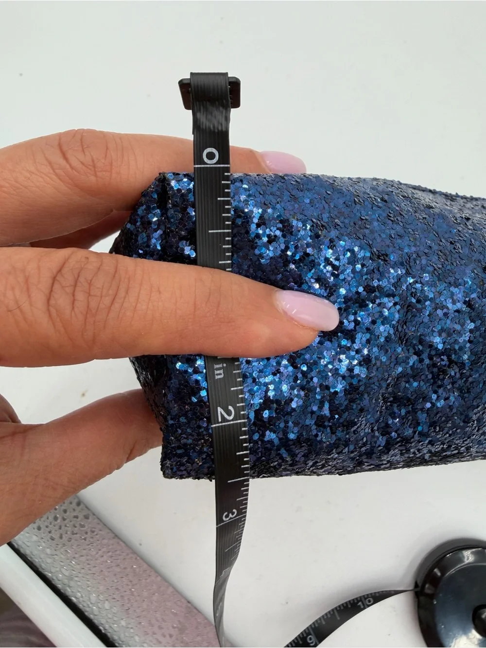 NWT Trina Turk Navy Blue Glitter Cosmetic Makeup Travel Pouch